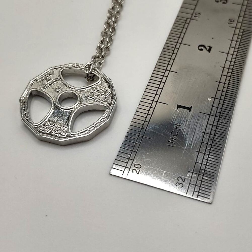 Stainless Weight Plate Necklace Workout Exercise Valentines Birthday Gift - NEW!